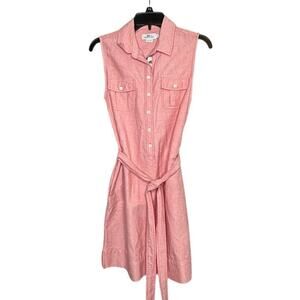 Vineyard Vines Pink Sleeveless 100% Cotton Preppy Summer Dress Size 2